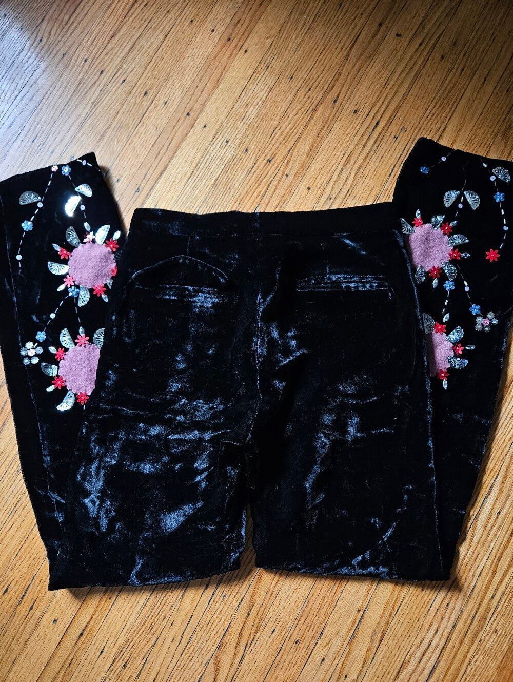 Anna Sui Vintage 2002 Runway Velvet Embroidered Pants - Picture 8 of 12